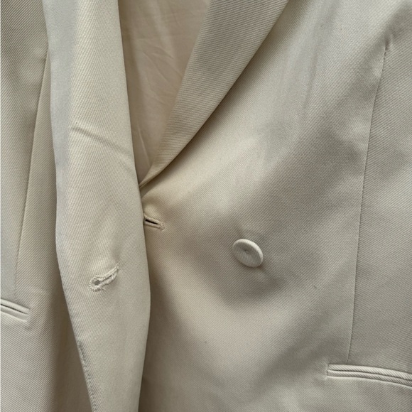 H&M Cream Double button Blazer/ Size XL - Picture 3 of 8